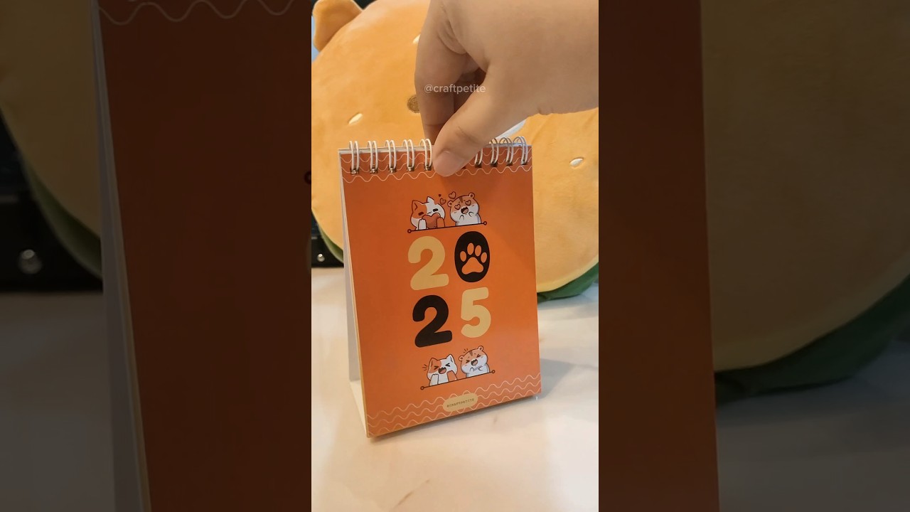 Watch how I created this cute desktop calendar!#2025 #calendar #cute #printing #craft #diy