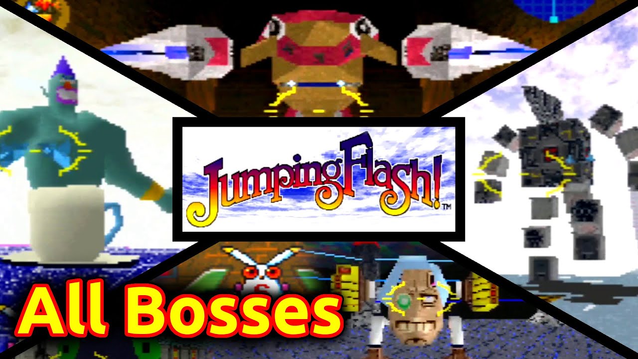 Jumping Flash! - All Bosses (PS1)