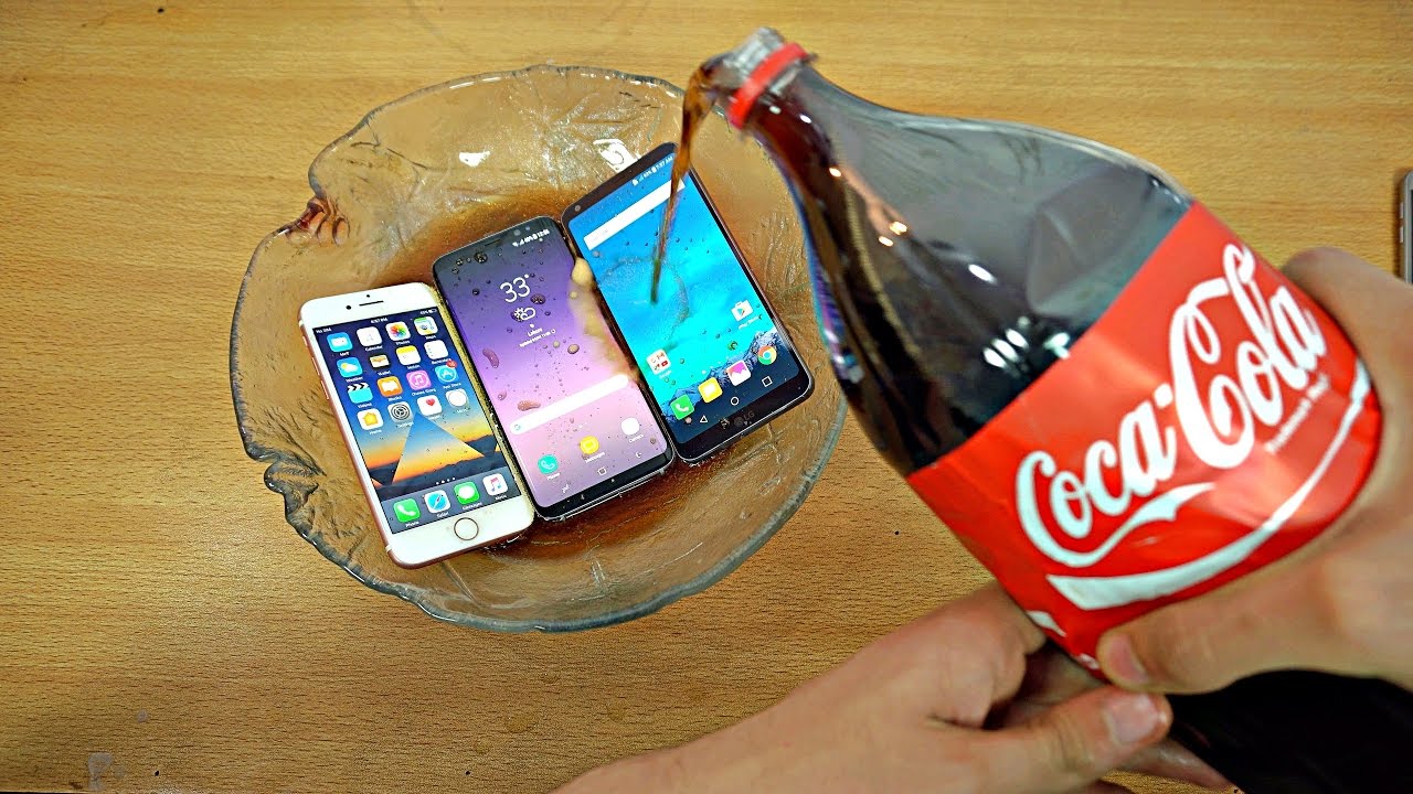 Samsung Galaxy S8 vs iPhone 7 vs LG G6 Coca-Cola Test! Coca-Cola Proof?