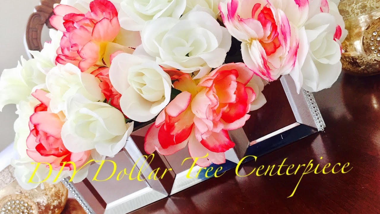 DIY Dollar Tree Bling Mirrored Flower Arrangement *Weddings*- Less than $15