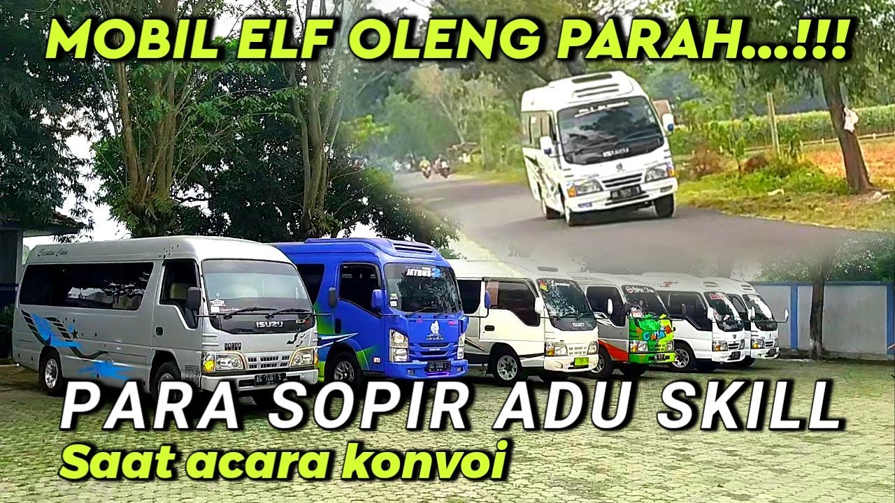 Aksi elf oleng parah dan sopir adu skill saat acara konvoi elf di kediri