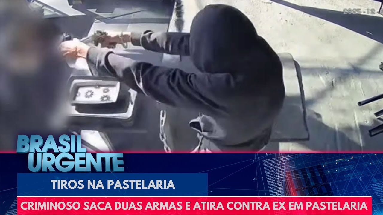 Criminoso saca duas armas e atira contra ex-namorada em frente pastelaria | Brasil Urgente