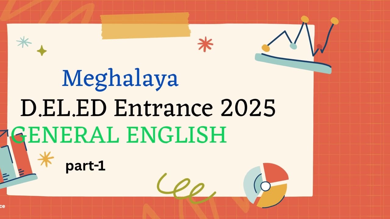 Meghalaya DELED ENTRANCE TEST 2025 || General English MCQs || Most important Questions|| Part-1