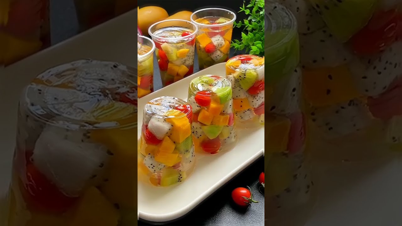 Cup jelly full of fruits easy homemade recipe | Anabell