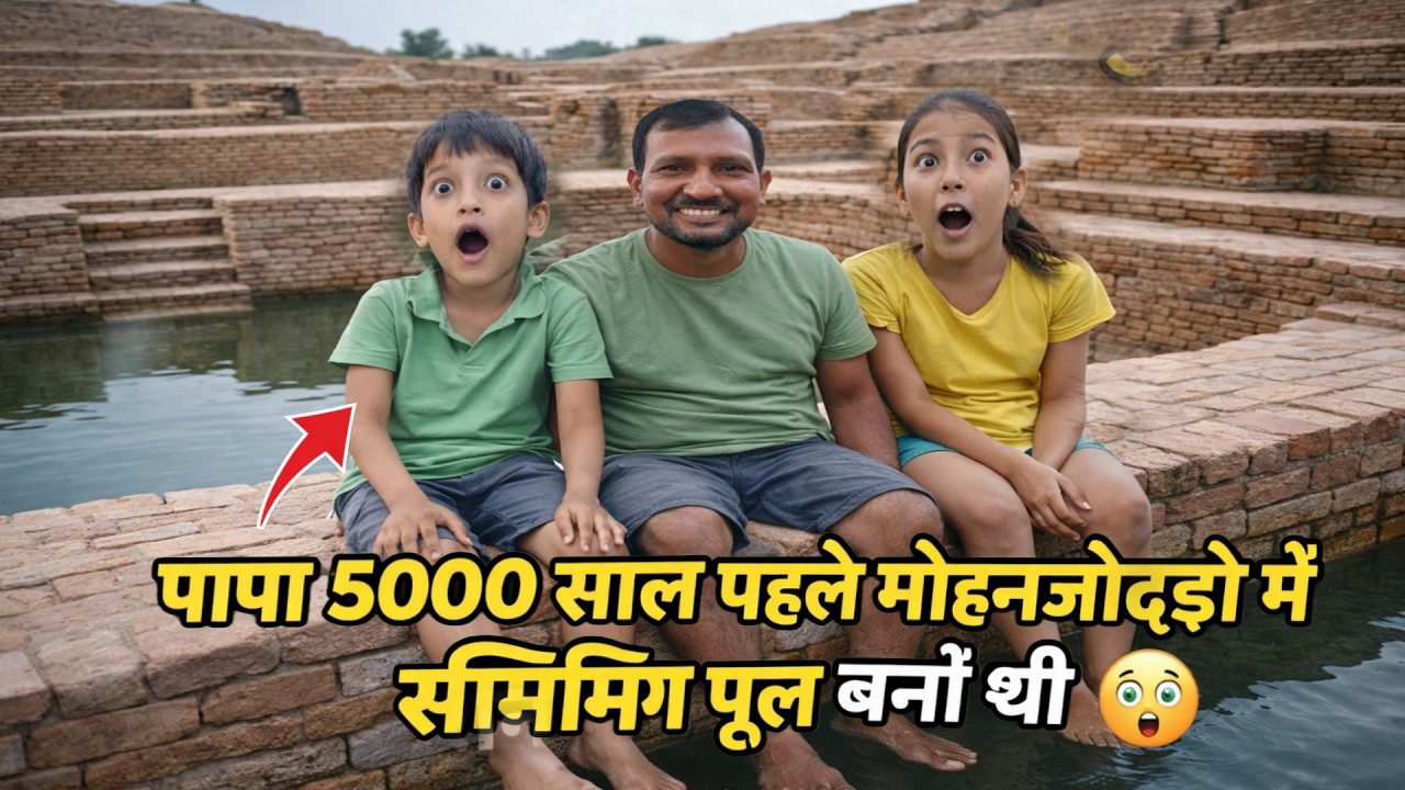 पापा मोहनजोदड़ो में स्विमिंग पूल था😲 | mohanjo daro ki kahani | Family Vlog | daily vlog