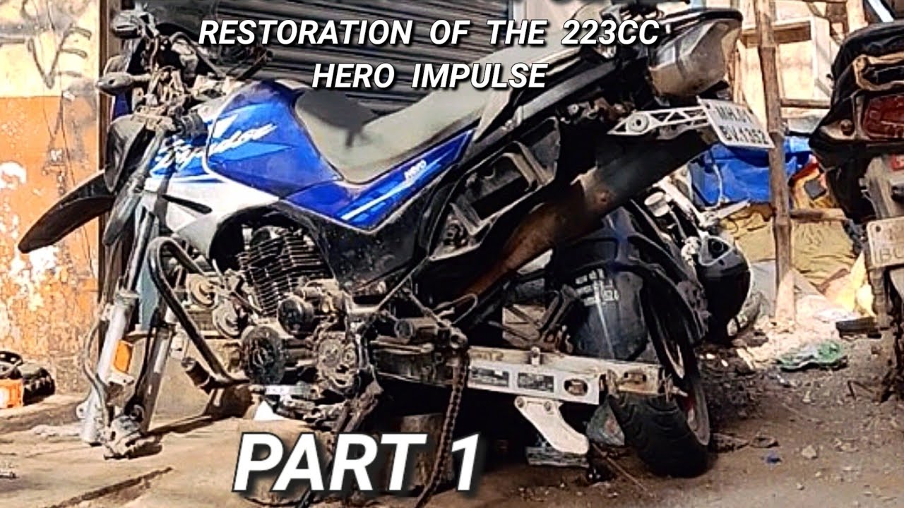 Восстановление мотоцикла Hero Impulse 223cc (Часть 1) — ускоренная съемка #heroimpulse #rebuild #...