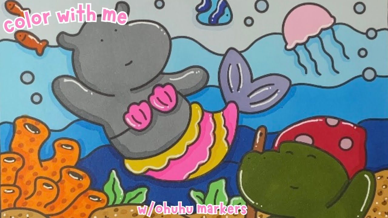 🦈 color with me: little cuddles by coco wyo w/ ohuhu markers!
