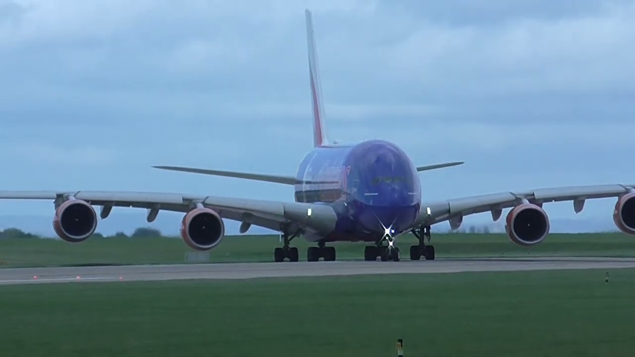 NBA Livery Emirates A380 Departing Manchester 03-08-25