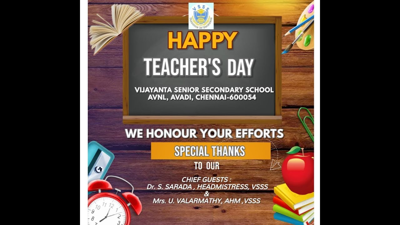 TEACHERS' DAY celebration🎉🎊🎉 @ VIJAYANTA SENIOR SECONDARY SCHOOL🎒📚🎒📚, AVNL, AVADI, CHENNAI-54
