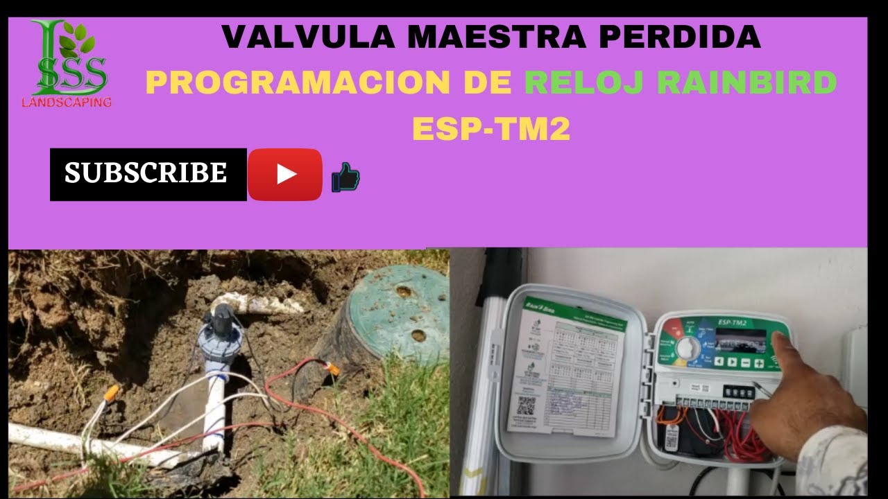 ENCONTRAR VALVULA MAESTRA PERDIDA, PROGRAMAR RELOSJ RAIN BIRD ESP-TM2, Y REMPLAZAR VALVULA DAÑADA