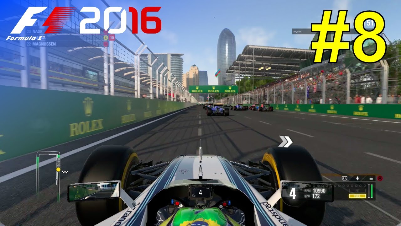 F1 2016 - Let's Make Massa World Champion #8 - 100% Race 'Baku'