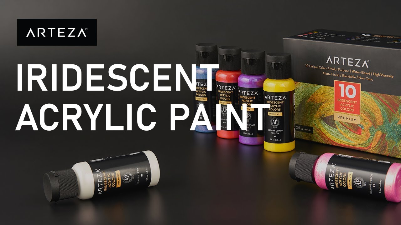 🎨Arteza Iridescent Acrylic Paint, 60ml Bottles (Set of 10)