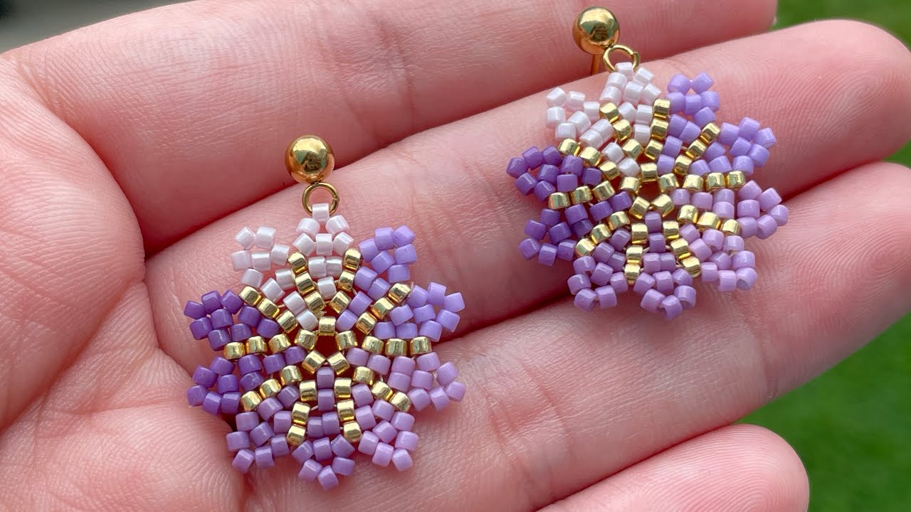 Cómo realizar Aretes en flor con Miyuki / súper fácil! 💜
