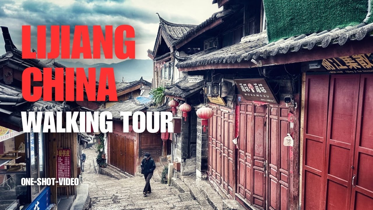 Lijiang CHINA  🇨🇳 Walking Tour - One-Shot-Video - POV 4K