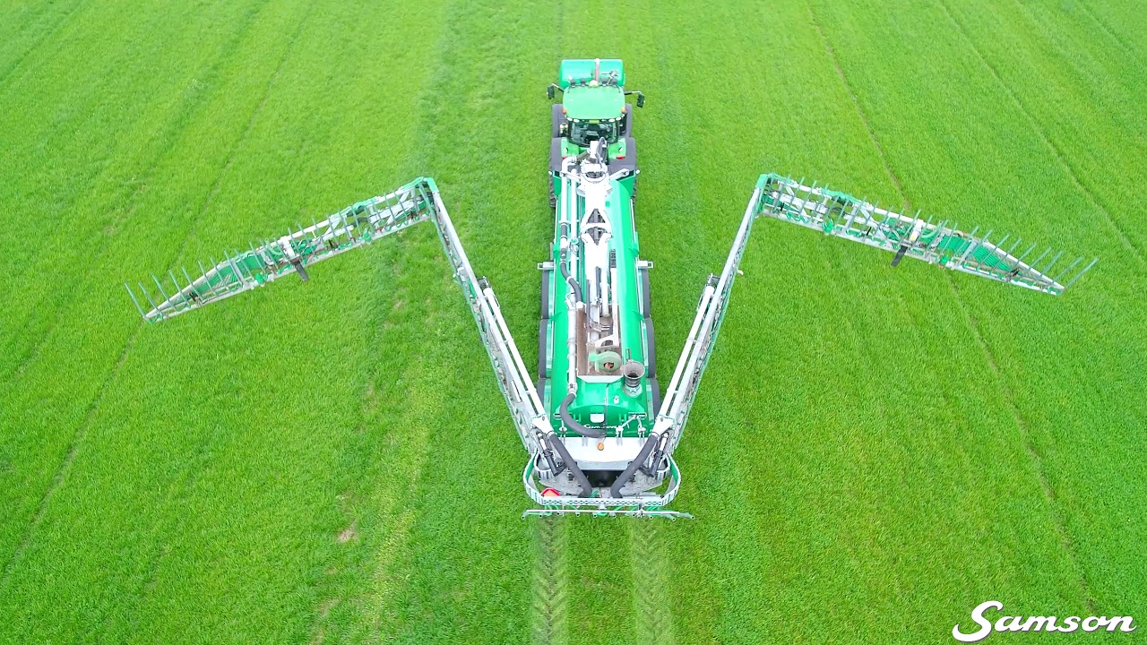 John Deere 8370 R mit Samson PG 27 II mit SHB 4 Schleppschlauchgestänge