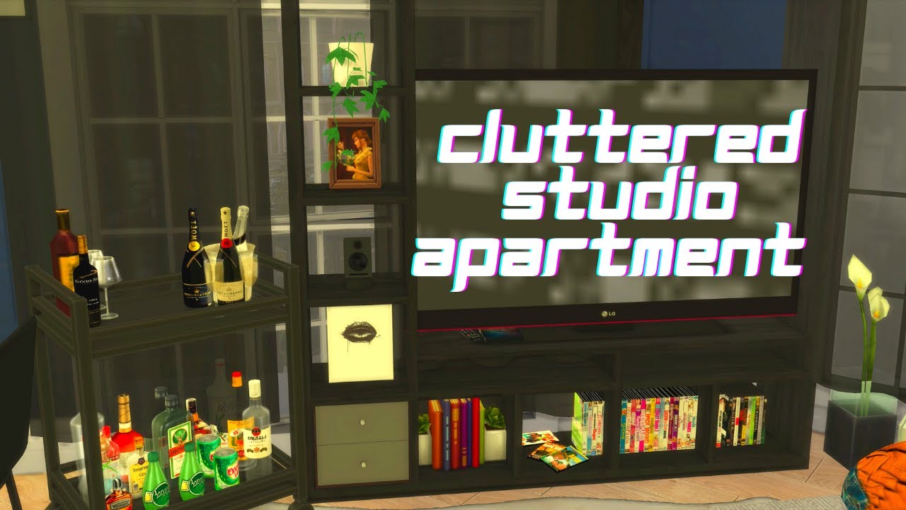 Cluttered Studio Apartment Build | The Sims 4 Speed Build | CC Renovation