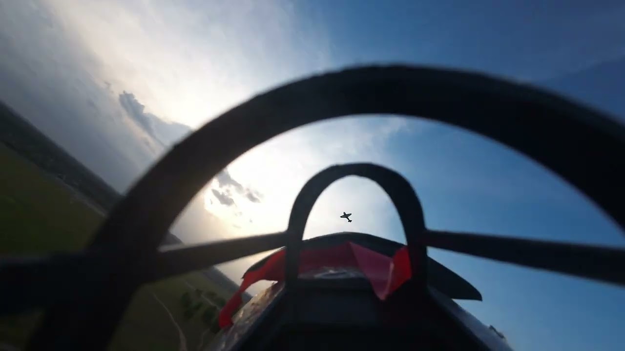 Flying warbird with head tracker and fpv