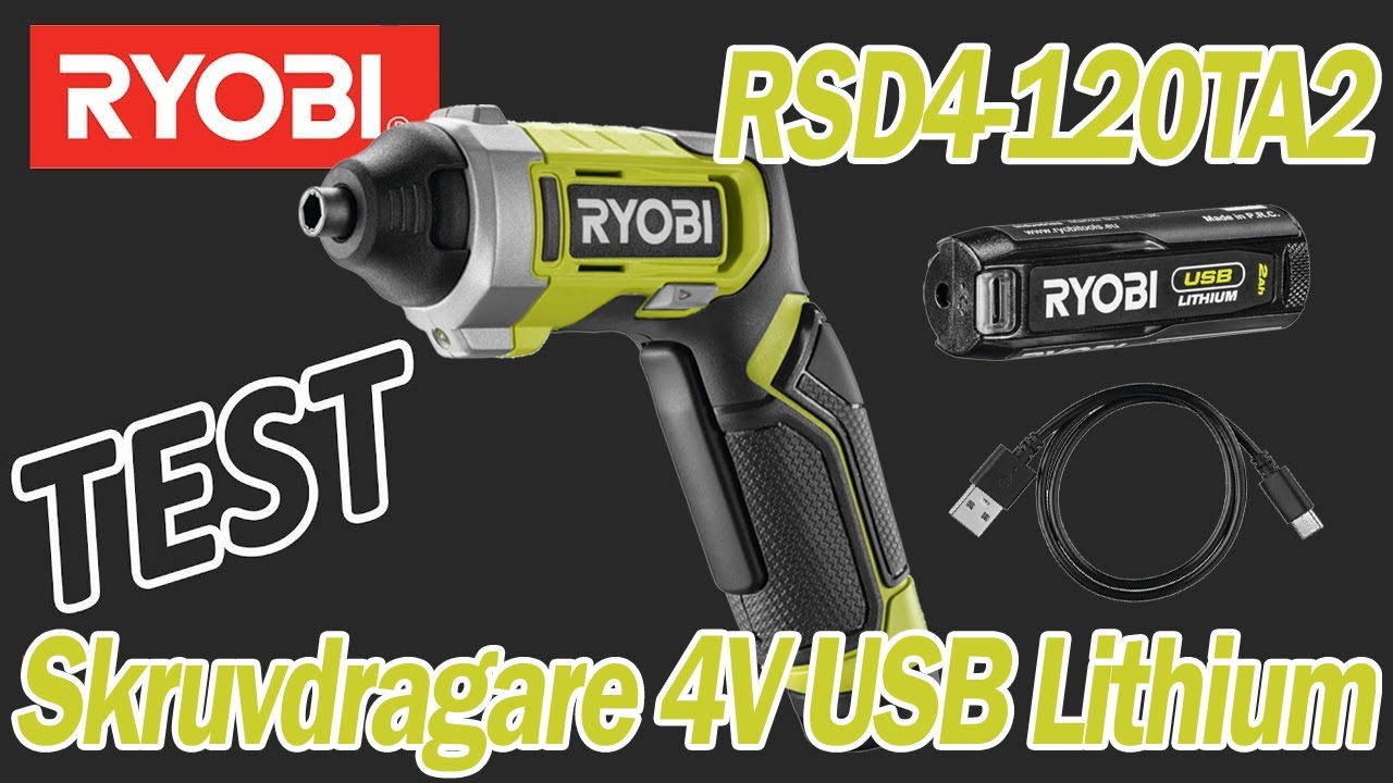 Ryobi 4V USB Lithium Skruvmejsel - RSD4120TA2 - TESTAR