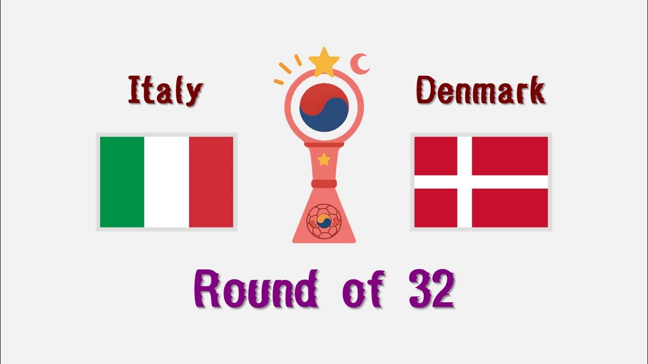 Italy vs Denmark | Round of 32 | 7th World Cup South Korea | PES2021