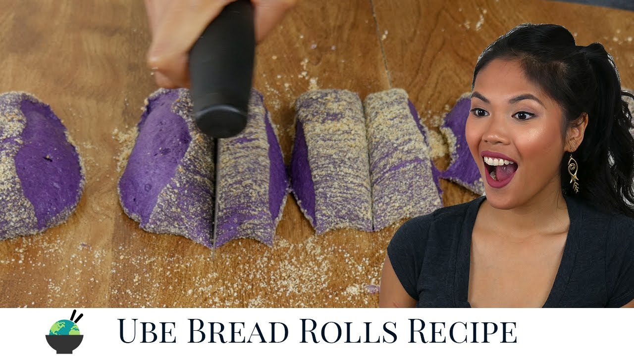Pandesal Recipe | How To Make Ube Bread | Filipino Purple Yam Bread Rolls Recipe