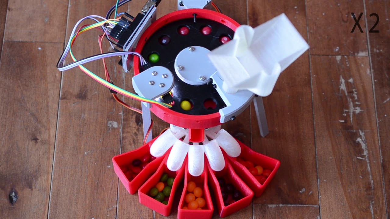 3D Printed Arduino Skittles Sorter