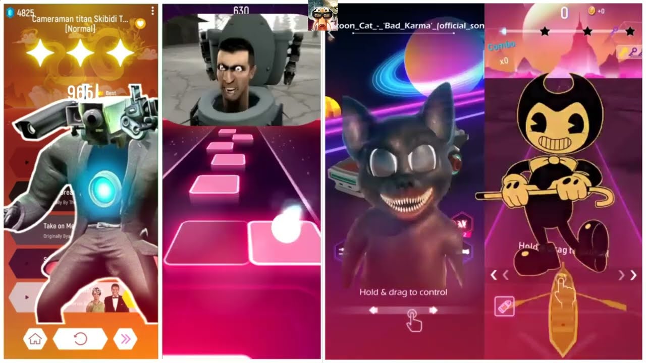 Cameraman Titan VS TV Woman VS Cartoon Cat VS Bendy / Top Music Games