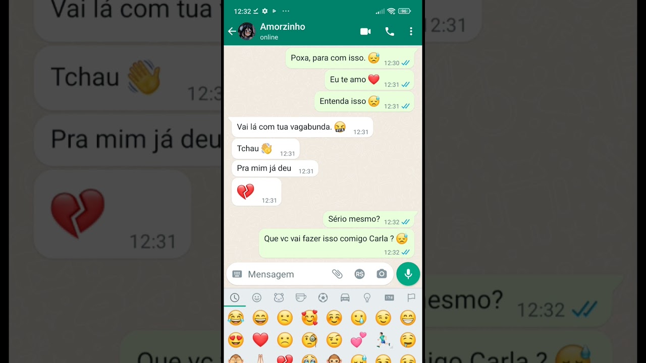 A hist&oacute;ria mais triste do whatsapp que voc&ecirc; ver&aacute; hoje. #shorts #love #short #whatsapp