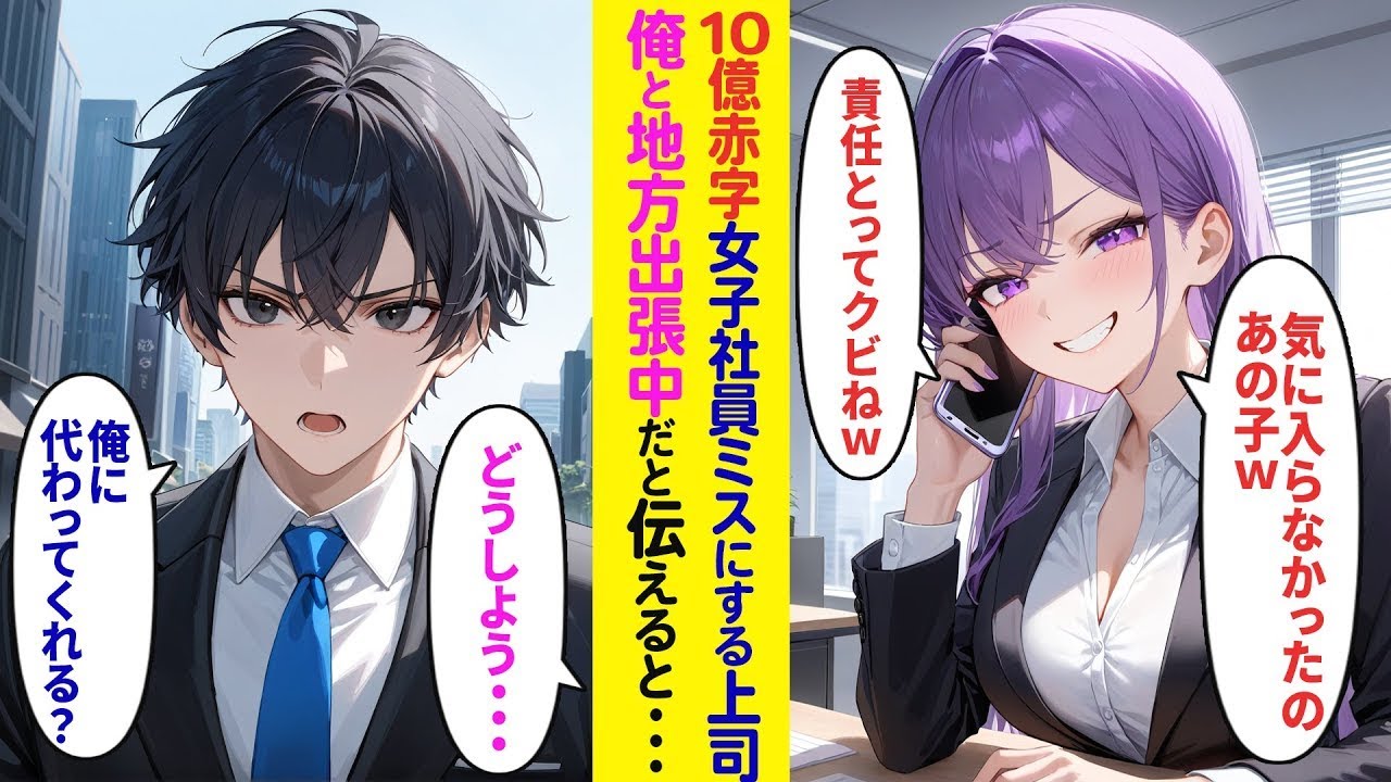 【漫画】俺と地方へ出張中の女性社員の携帯にエリート上司から電話が…【ラブコメ】