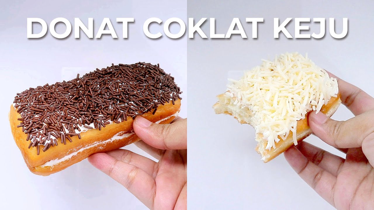 DONAT TOPPING BUTTERCREAM DAN COKLAT KEJU // LONG JOHN DOUGHNUT