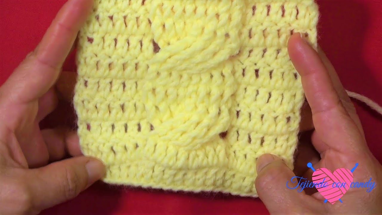 punto trensa o punto  cable en crochet