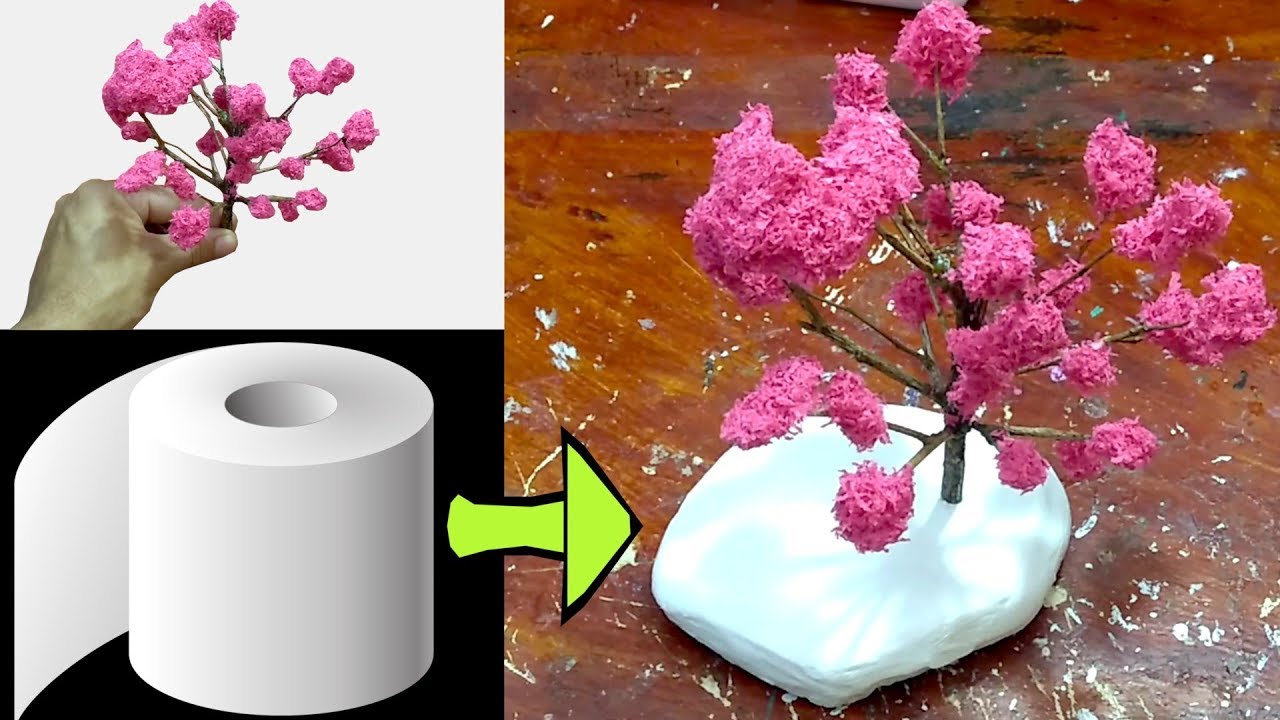como fazer ramos de arvore de papel higiênico