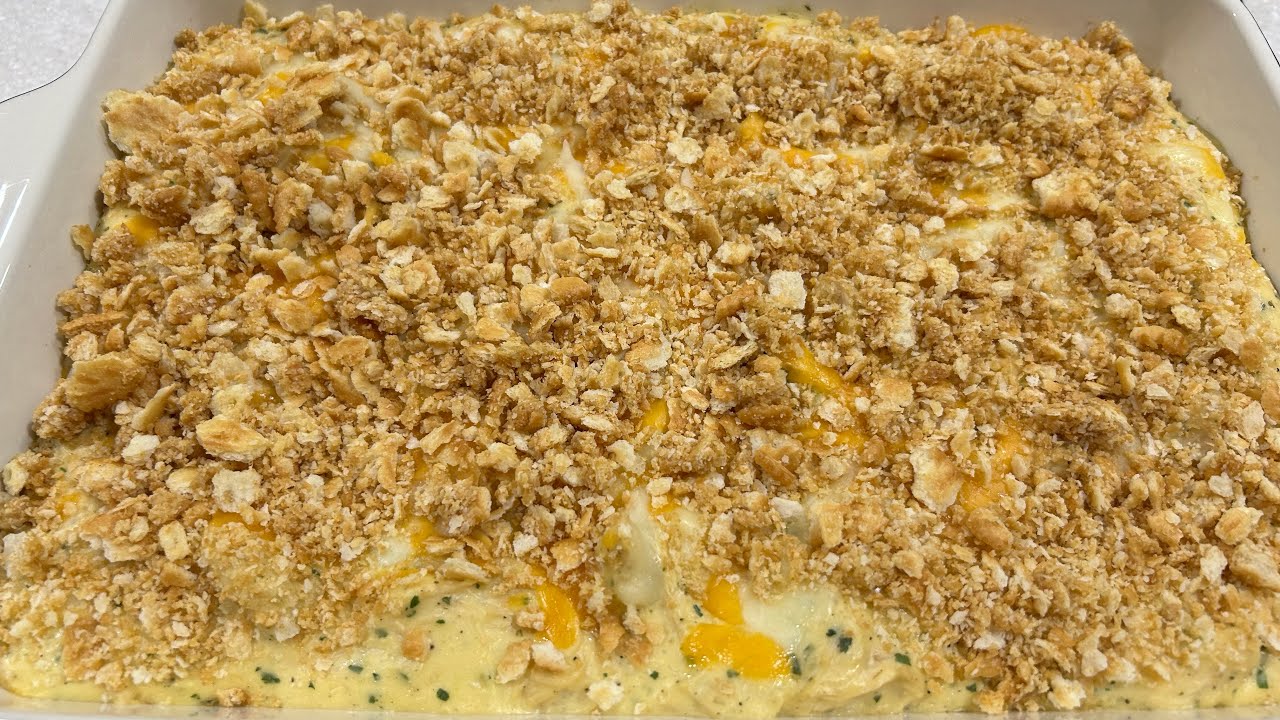 Chicken spaghetti casserole! Dump cooking at its finest!
