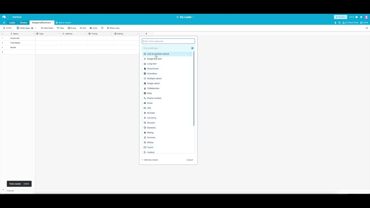 Creating Your Own TMS: Building Loads in Airtable
