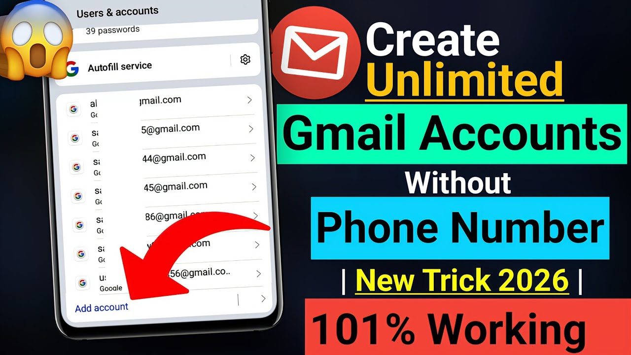 Create Unlimited Gmail Accounts Without Phone Number | Unlimited Gmail Account Create Method 2026