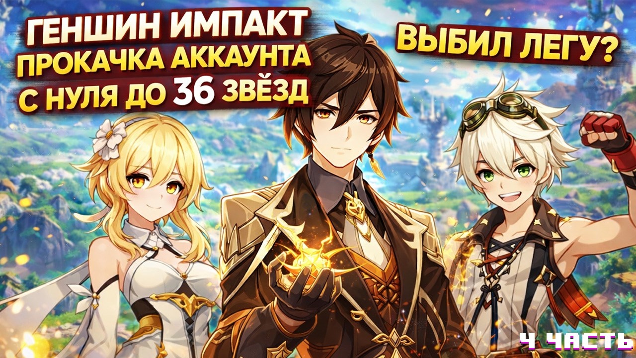 ГЕНШИН ИМПАКТ ПРОКАЧКА АККАУНТА С НУЛЯ ДО 36 ЗВЁЗД | ВЫБИЛ ЛЕГУ ? | Genshin Impact
