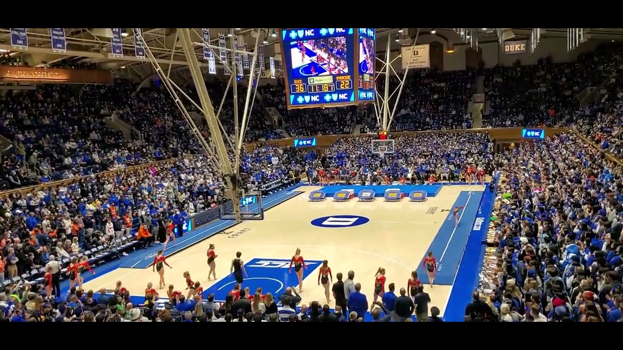 FM Acro 1 team performance at Duke vs Syracuse boys basketball game. Jun 22, 2022