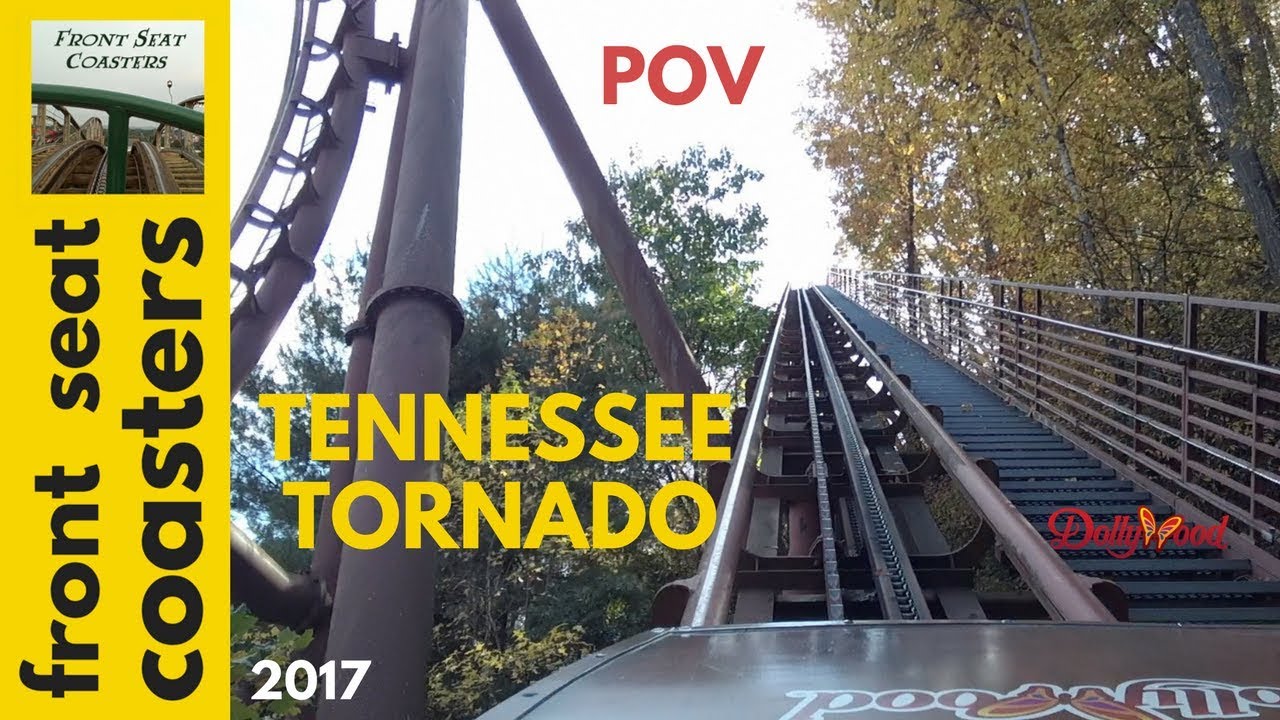 Tennessee Tornado POV Full HD Dollywood 2017 Roller Coaster Front Seat On Ride