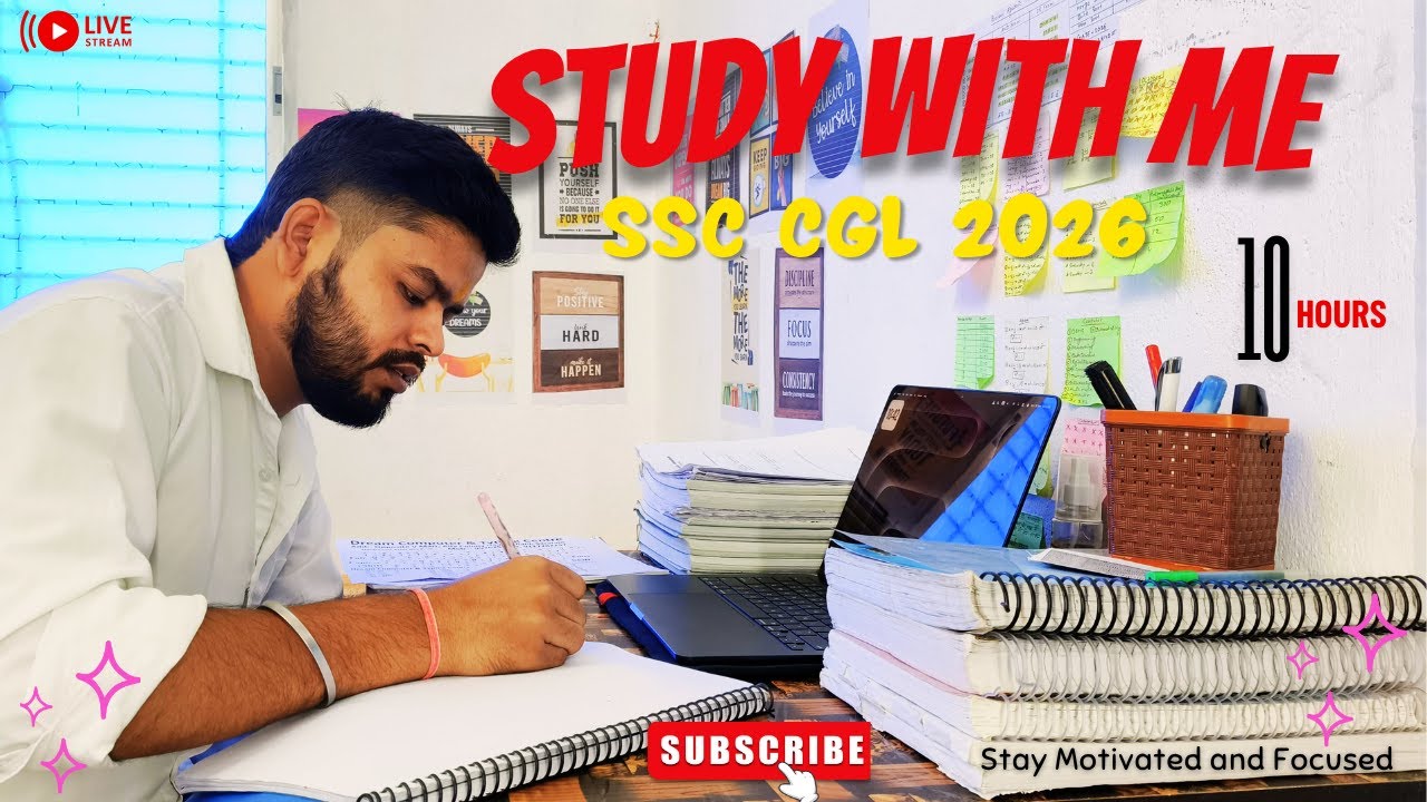 🔴LIVE | Study With me | SSC CGL 2026 | Pomodoro120/10 