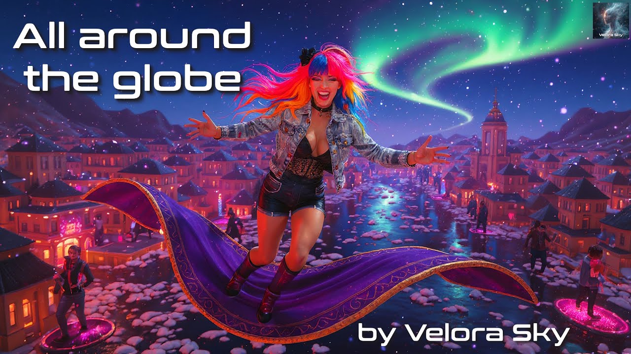 Velora Sky – All Around the Globe 🌍 | Funky AI Pop Song • Gute Laune Musik 2025