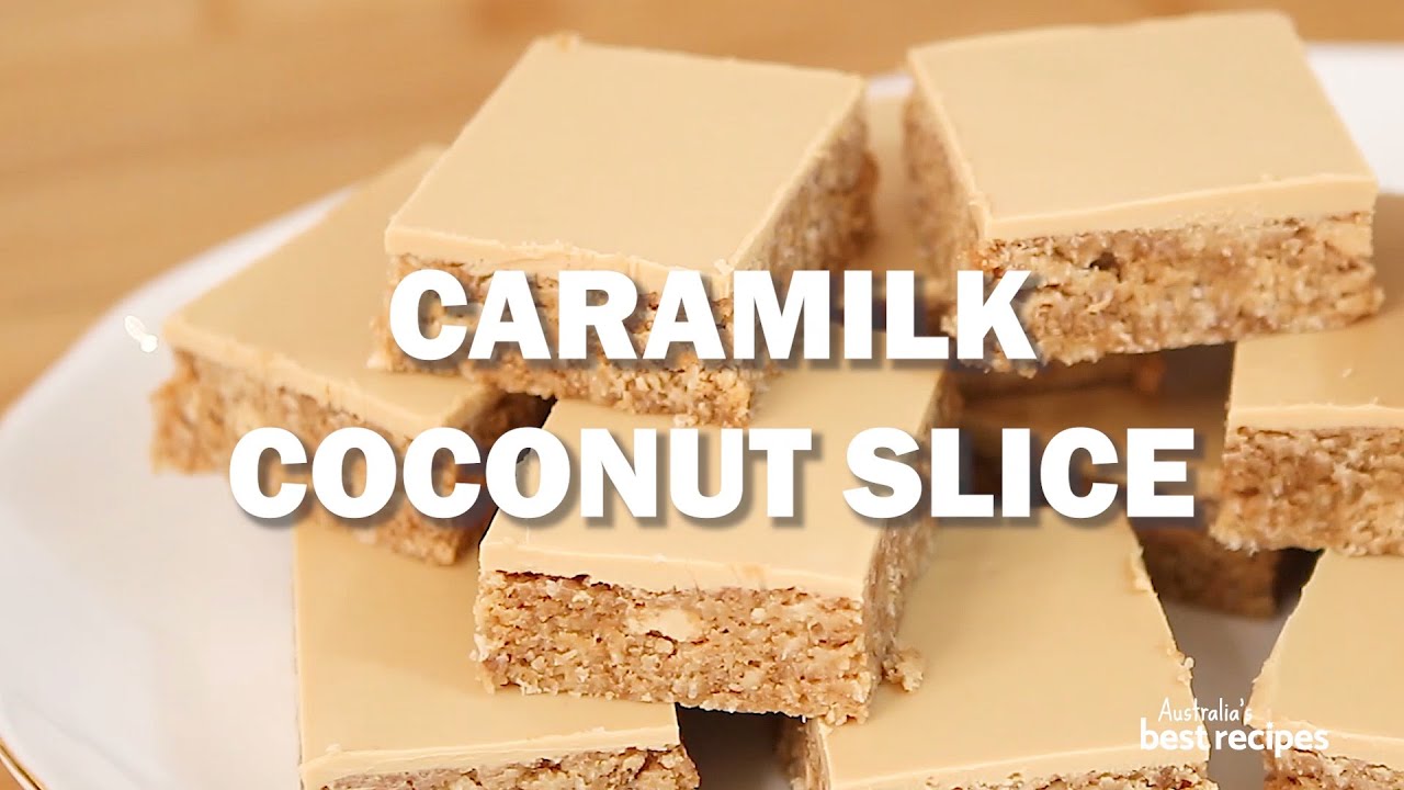 How to make an easy Caramilk coconut slice | Australia's best recipes