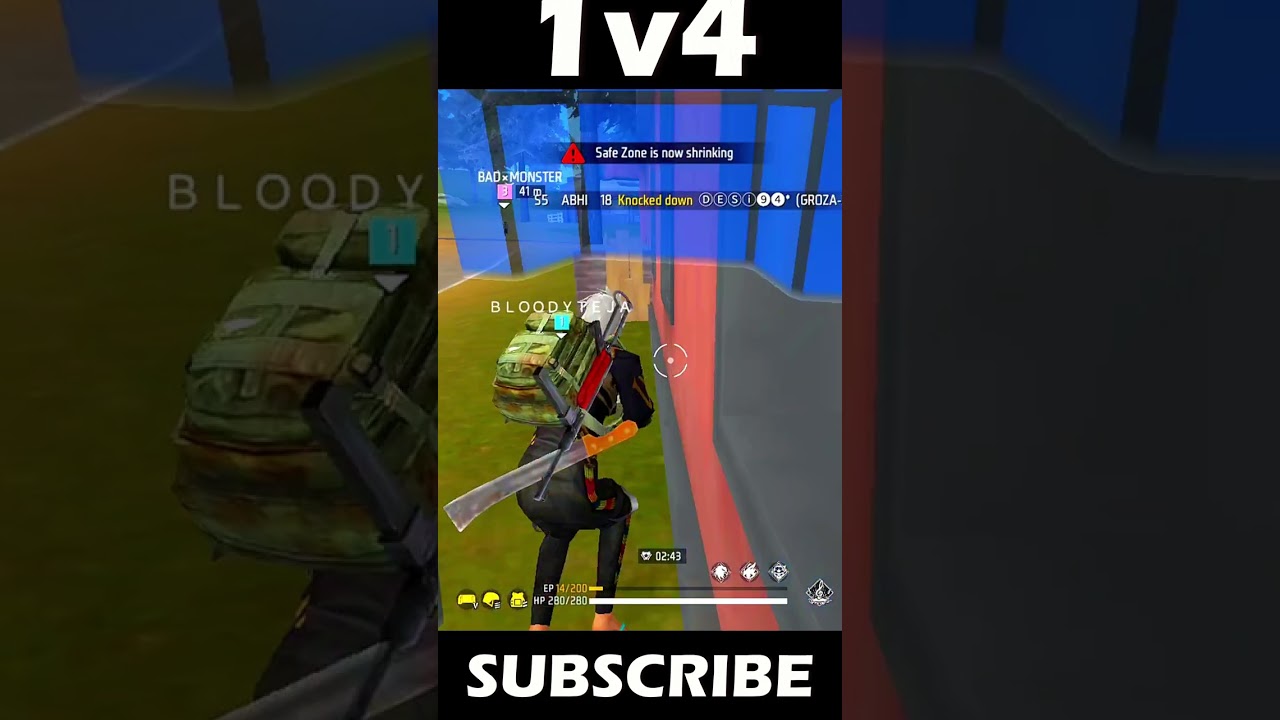 1 VS 4 clutch grandmaster lobby #bloodyteja #grandmaster #grandmasterpushing #freefireshorts