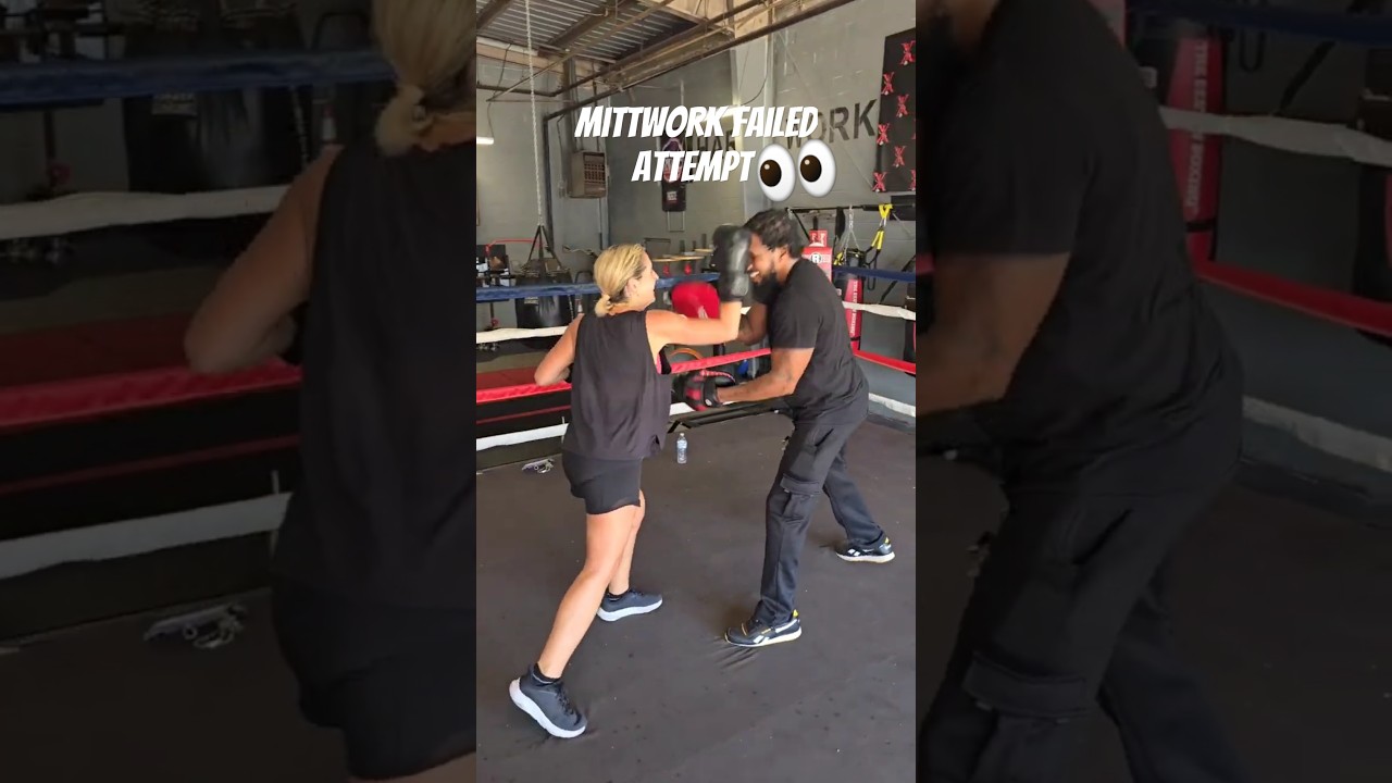 Mitt Work Gone Wrong! She Hates Messing Up! 🥊❌ #WaitForIt #BoxingFails