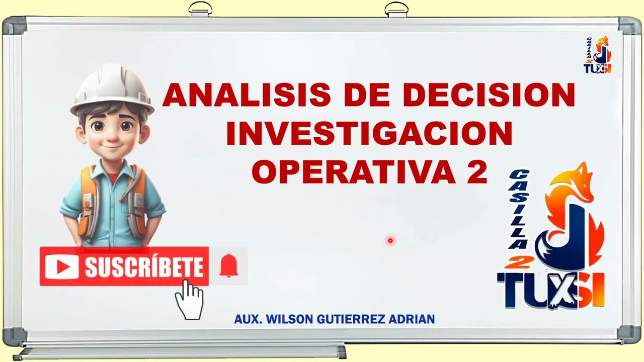 ANALISIS DE DECISION | INVESTIGACION OPERATIVA 2 | (RESUBIDO)