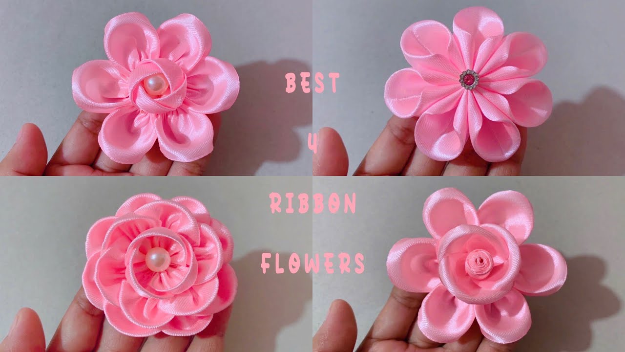 DIY Ribbon Bows | Easy Satin Ribbon Flowers making tutorials | Ribbon crafts | DIY Ribbon Flowers