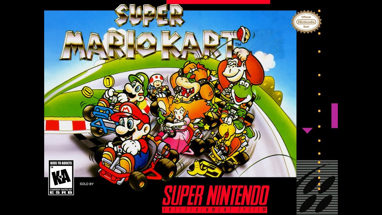 [SNES] Super Mario Kart (1992) -  Luigi 50cc Star Cup Full Playthrough