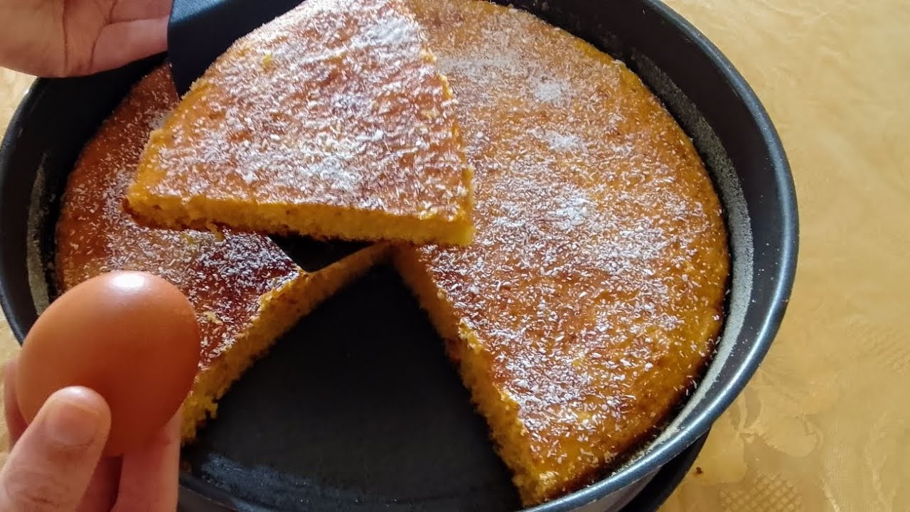 غير ببيضة واحدة اجي نحضرو احسن بسبوسة بحجم عائلي كبيرلضياف الغفلة كتجي هشيشة و لديدة 😋😋