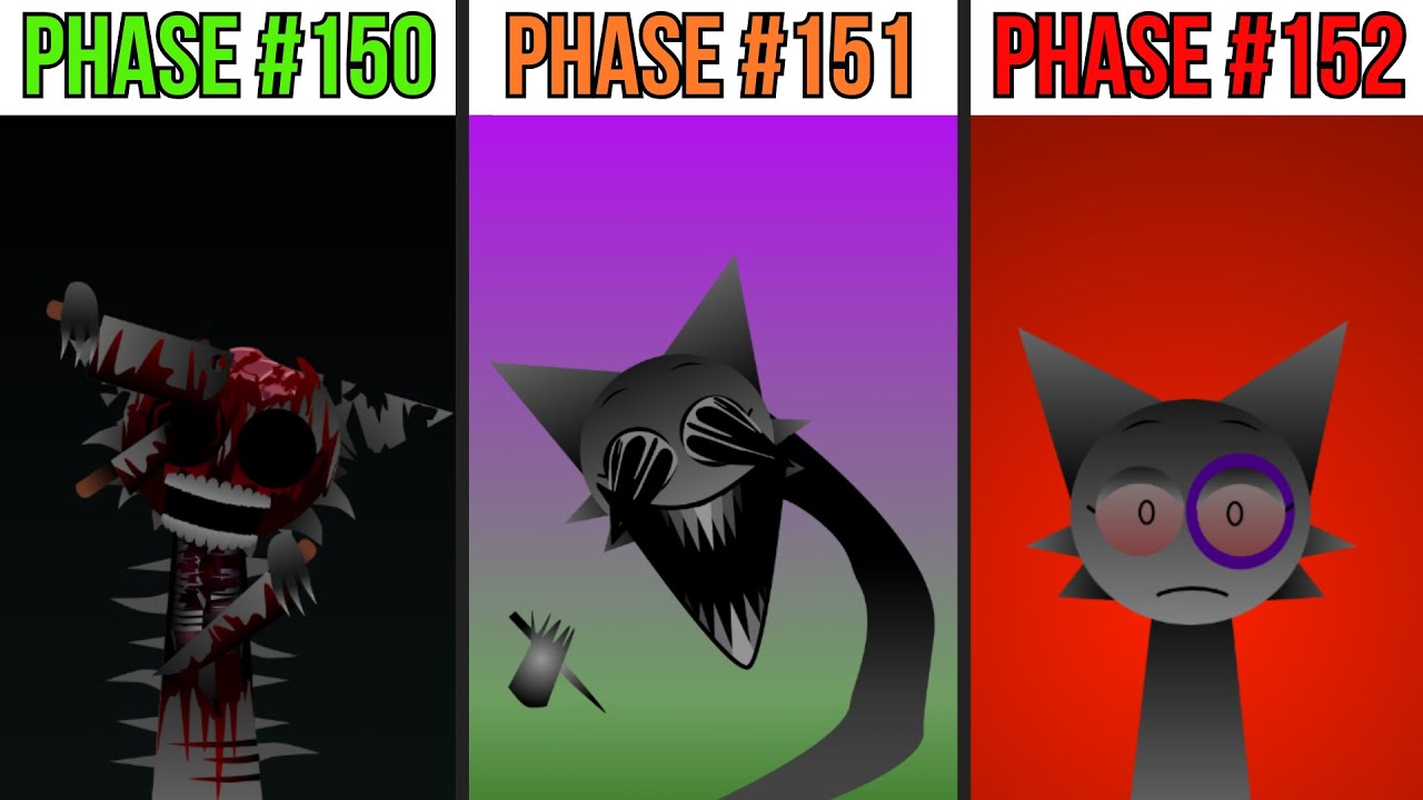 Phase 150 VS Phase 151 VS Phase 152 in Incredibox Sprunki