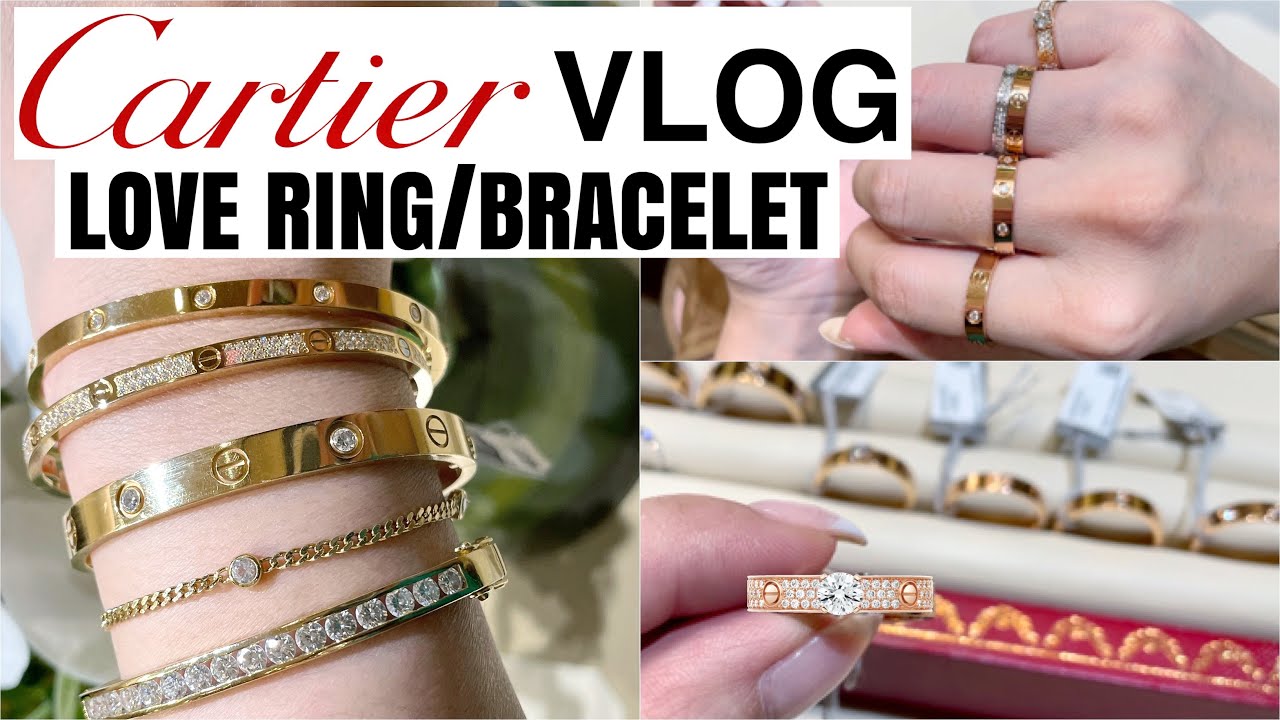 CARTIER VLOG: I TRY ALL THE LOVE BRACELET & RINGS *WATCH THIS BEFORE BUYING* Thick vs Thin
