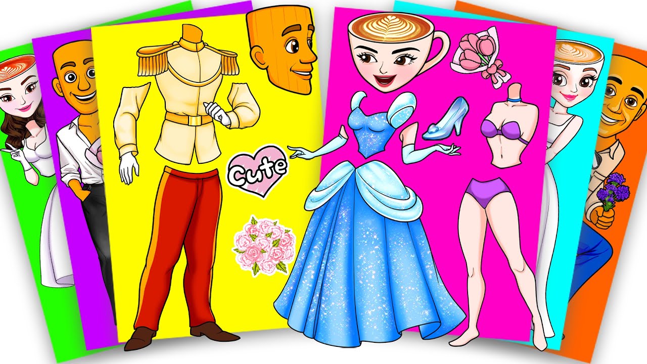 BALLERINA CAPPUCCINA DRESS-UP LIKE DISNEY PRINCESS and BRAINROT TUNG TUNG SAHUR | STICKER BOOK DIY