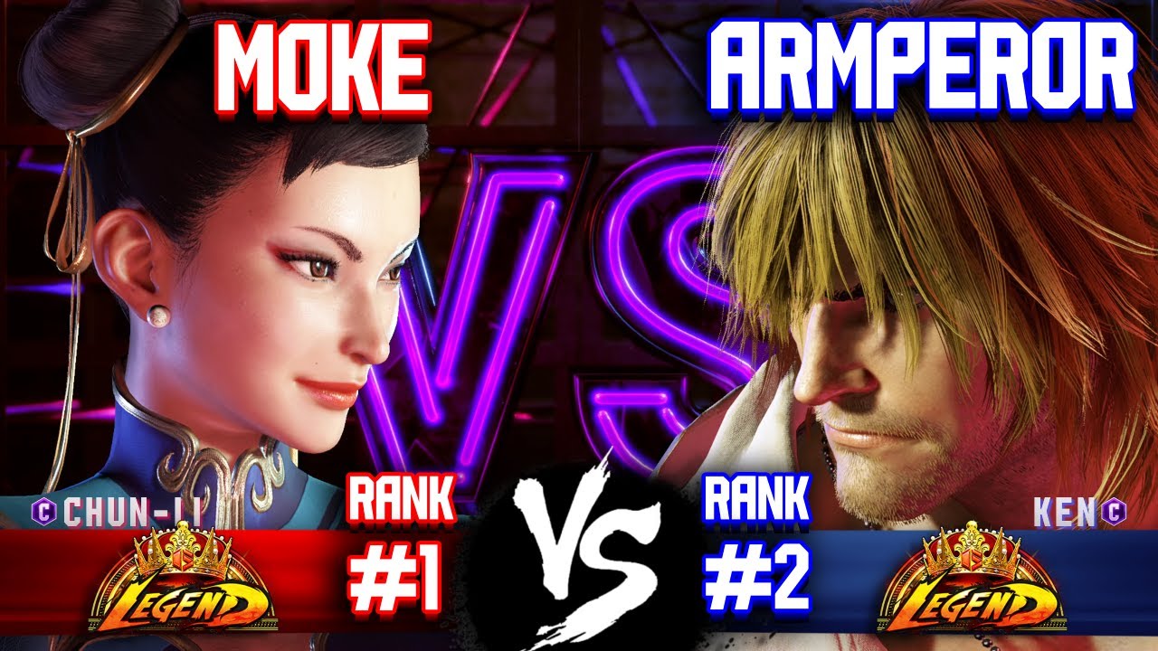 SF6 ▰ MOKE (#1 Rank Chun Li) vs ARMPEROR (#2 Rank Ken) ▰ High Level Gameplay